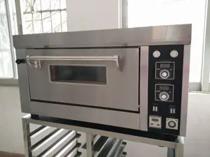 Single deck 1 tray standar eropa inframerah listrik pizza oven dengan uap