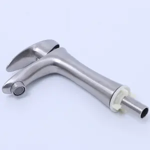 High quality cheap single lever cold water 304 stainless steel wash hand basin tap faucet