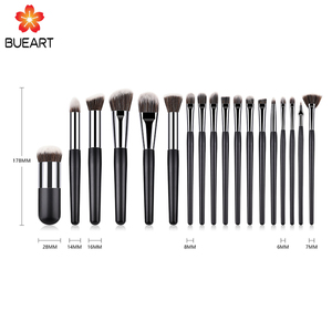 DailyQueen Juego de <span class=keywords><strong>brochas</strong></span> de maquillaje negras de lujo de 18 piezas Base única Delineador de ojos Ceja Sombra de ojos Calidad del Reino Unido - Product Image 3