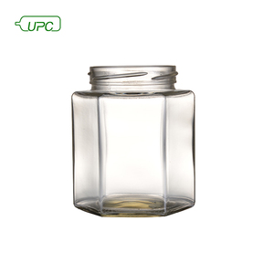 Bán Buôn Tùy Chỉnh Chất Lượng Cao Lục Giác Mật Ong MứT ThủY Tinh <span class=keywords><strong>Jar</strong></span> Gourmet Hex Chum Với Vít Tin Cap Cho Thực Phẩm - Product Image 2