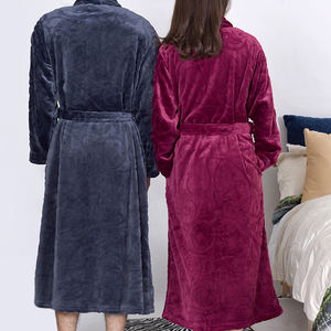 رداء حمام طويل من الصوف الدافئ للجنسين للمنزل - Product Image 6