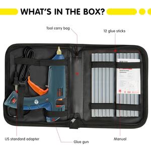 <span class=keywords><strong>Pistola</strong></span> de Pegamento Termofusible de Tamaño Completo, 100 W, Kit <span class=keywords><strong>Profesional</strong></span> con Estuche, 12 Barras de Pegamento, <span class=keywords><strong>Pistola</strong></span> de Pegamento de <span class=keywords><strong>Silicona</strong></span> Blanca - Product Image 4