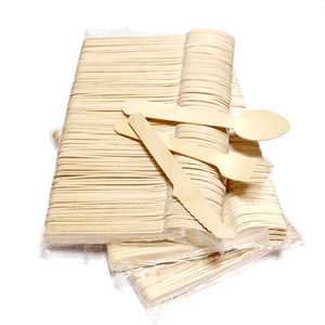 Vajilla <span class=keywords><strong>de</strong></span> madera desechable <span class=keywords><strong>de</strong></span> bambú <span class=keywords><strong>de</strong></span> abedul biodegradable 100% ecológica, juego <span class=keywords><strong>de</strong></span> cubiertos y cubiertos para fiestas y cenas - Product Image 4