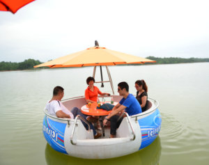 Barco Eléctrico para Barbacoa al Aire Libre Meierya, de Fibra de Vidrio, Acero y PP, para 5-10 Personas, Capacidad de 500 kg, Garantía de 12 Meses, para Ocio Familiar en Mar/Lago/<span class=keywords><strong>Parque</strong></span> - Product Image 3