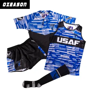 Custom design set squadra di rugby jersey sublimazione digitale fiji rugby maglie