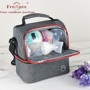 Polyester Breast Milk <strong>Cooler</strong> Bag Contoured <strong>Ice</strong> <strong>Pack</strong> Fits 6 Breastmilk Baby Bottles Insulated Portable Tote Bag <strong>for</strong> Nursing - Product Image 4