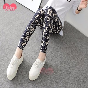 Alta Cintura Suave Cepillado de Letra Del Alfabeto de Colegiala Sexy Leggings - Product Image 2