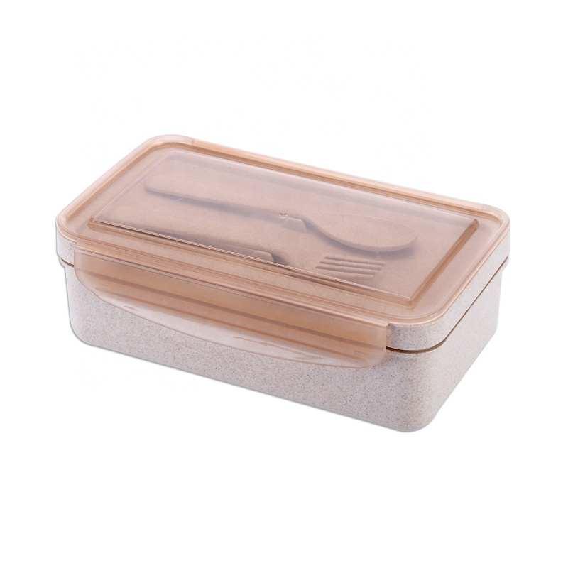 Sinh Thái Thân Thiện Rơm Lúa Mì Sợi Bento Box Ăn Trưa Container Thực Phẩm Tiffin Hộp Ăn Trưa Với Nĩa Muỗng Dao Kéo Bộ