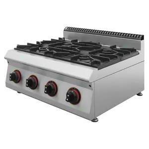 High Efficiency Stainless Steel Counter Top Gas Cooking Range LPG Stove with 4 Burners