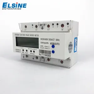 ELSINE 3X220/380V 3200 imp LCD Three Phase Four Wire Prepaid Energy Meter Din-Rail Type RS485 Kwh Meter