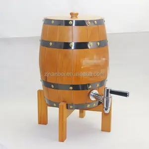 Barile di birra in legno di quercia di pino 3L verniciato 2024 con rivestimento in acciaio inossidabile