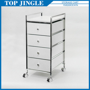 3 Tiers Green Small Home Plastic Trolley with Drawers - Product Image 6