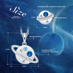 Collar y pendiente de joyería planeta plata 925 conjuntos de joyas - Product Image 4