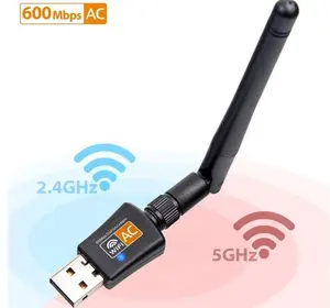 خارجي SMA هوائي سائق حر واي فاي دونجل 600mbps RTL8811CU 2.4G و 5G USB مزدوج النطاق واي فاي محول