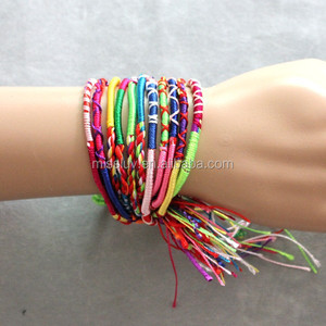 Pulsera Tejida a Mano con Cuerda de Algodón de Colores, Pulsera Trenzada de Cordón de Algodón Arcoíris, Pulsera de la Amistad Económica para Regalo Promocional - Product Image 4
