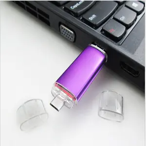 double use for Computer and phone USB flash driver ,Metal OTG double plug usb flash drive