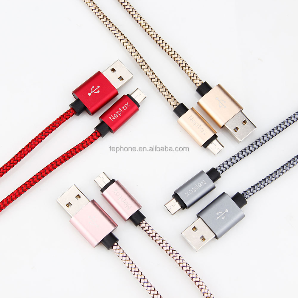 Мобильный телефон Нейлон Плетеный USB 2.4 данные Micro B зарядный кабель для Samsung устройств Android