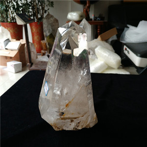 Roca Natural de cristal de cuarzo varitas claro cristal grabado puntos Prisma - Product Image 6