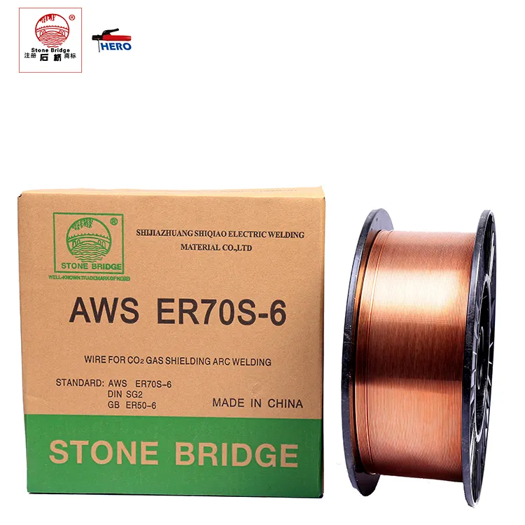 Alambre de soldadura de cobre, ER70S-6, marca de puente de piedra, AWS