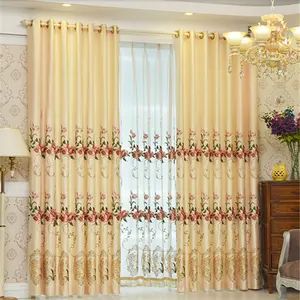 Ombreggiatura europea lussuosa camera da letto doppio strato tenda finestre tenda garza <span class=keywords><strong>di</strong></span> <span class=keywords><strong>cotone</strong></span> per il soggiorno camera da letto a casa - Product Image 1