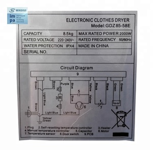 MARINE SUPPLY <span class=keywords><strong>SÈCHE</strong></span>-<span class=keywords><strong>LINGE</strong></span> <span class=keywords><strong>8</strong></span> <span class=keywords><strong>kg</strong></span> 220 v 60 hz IMPA CODE 174712 - Product Image 5