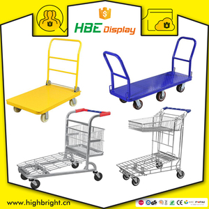 500kg भारी शुल्क औद्योगिक गोदाम रसद उठा हाथ धक्का गाड़ी स्टील मंच ट्राली - Product Image 2