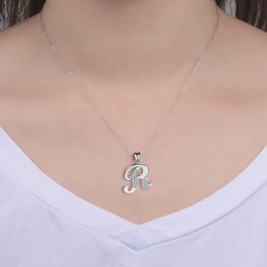 ล่าสุดที่กำหนดเองที่ไม่ซ้ำกัน 925 Silver <span class=keywords><strong>Letter</strong></span> <span class=keywords><strong>R</strong></span> จี้ - Product Image 4