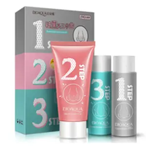 BIOAQUA Treatments Clean Cosmetic Face Care Beauty Mask 1 Set Nose Mask 3 Steps Kit Acne Blackhead Remover Cream Liquid Essence