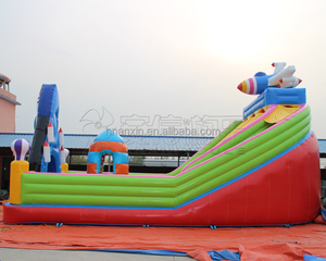 Lâu Đài Trẻ Em Bơm Hơi Có Cổng Tên Lửa, Nhà Nhún/Nhà Nảy Máy Bay Có Cầu Trượt Và Thang Để Bán - Product Image 5