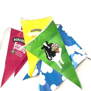 individualisierte werbung mehrfarbige pennant banner dreieck pvc und polyester bunting flaggen