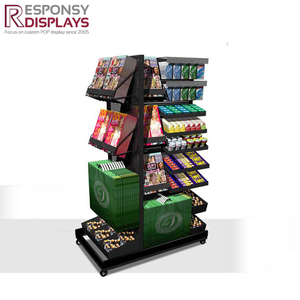 Estante de exhibición acrílico de cuatro niveles, diseño de <span class=keywords><strong>boca</strong></span> inclinada para almacenamiento de dulces y chicles, organizador de mostrador transparente, uso en tienda minorista - Product Image 4