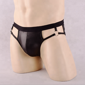 Import China-ropa interior picante para hombre, lencería <span class=keywords><strong>sexy</strong></span> de cuero PU para hombre, bragas abiertas sin espalda para gay - Product Image 4