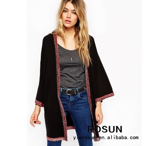 gg 12 las mujeres sueltas con palangre kimono con chaqueta de <span class=keywords><strong>punto</strong></span> de inflexión del bordado - Product Image 1