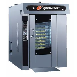 Forno rotativo de gás southstar, forno com economia de energia do euro estilo com 12 bandejas para pão e biscoitos