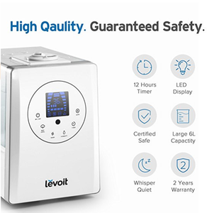 <span class=keywords><strong>LEVOIT</strong></span>-<span class=keywords><strong>humidificador</strong></span> <span class=keywords><strong>ultrasónico</strong></span> de 6L, vaporizador con control remoto y humedad, vaporizador para dormitorio y bebés - Product Image 4
