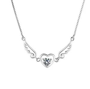 925 silver love symbol pendant crystal angel wing nepali jewellery