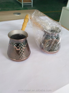 ชุดถ้วยกาแฟอาหรับแบบดั้งเดิมของตุรกี,เครื่องอุ่นกาแฟแบบทุบพร้อมด้ามจับไม้ (หม้อขนาด8ออนซ์) - Product Image 4