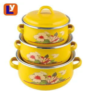 14-18CM 3PCS MINI ENAMEL CASSEROLES POTS 504EDB