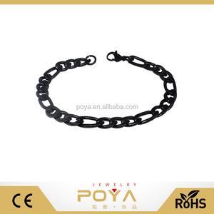 POYA Joyería 8mm Costumbre Hacer Su Logotipo de Plata/Oro/Negro Plateado de Acero Inoxidable Curb Chain Link Bracelet al por mayor Para Los Hombres de Las Mujeres - Product Image 1