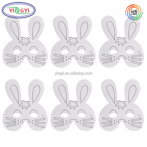 หน้ากากกระดาษทำมือสำหรับงานปาร์ตี้ รูปกระต่ายสีขาว สำหรับแต่งหน้า DIY งานอีสเตอร์ รับผลิตตามแบบ ODM OEM ขายส่ง C073 - Product Image 2