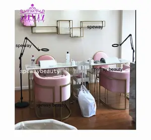 China Goedkope Groothandel Custom Salon Speway Hoge Kwaliteit Manicure Klantenstoelen Met Gouden Roestvrij Staal