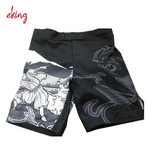 Pantalones cortos de entrenamiento de mma de lucha de talla grande para hombre con etiqueta privada, venta al por mayor