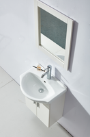 Meuble de salle de bain moderne en MDF, petit format, pas cher, avec 2 portes suspendues, pour lavabo