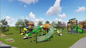 Children Playground Equipment Kids Climbing Net Frame Terrain Park Children Outdoor Playground Slide Equipment