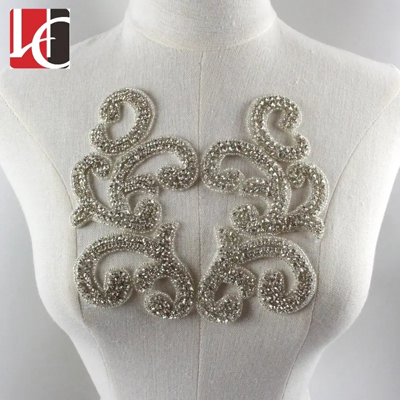 HC-5831 Hechun Trendy kledingstuk crystal rhinestone applique handgemaakte hoge kwaliteit