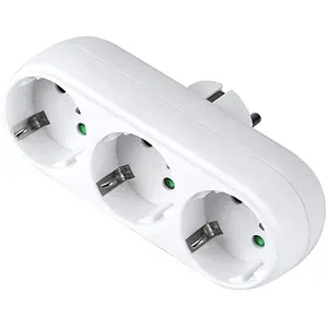 Socket Adapter Triple 1 Schuko/2 Euro Plug Met Socket Standaard Aarding Residentiële/Algemene Doeleinden