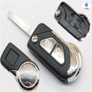 2 Nút Xe Lật Từ Xa Chính Shell Fob Trường Hợp Đối Với Citroen DS3 Gấp Tự Động Thay Thế Chìa Khóa Xe HU83 Blade Uncut Trống