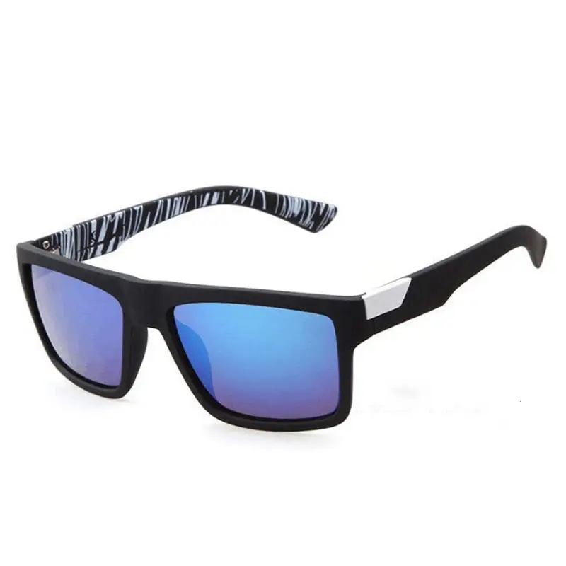 Kacamata Hitam Persegi Pria dan Wanita, Kacamata Pelindung Terik Matahari Lapisan Reflektif Desainer Merek Retro UV400