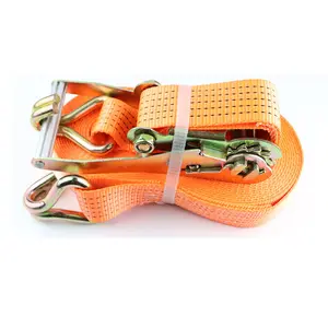 Cheap 2 inch 5T ratchet tie down strap cargo lashing strap with Double J hooks