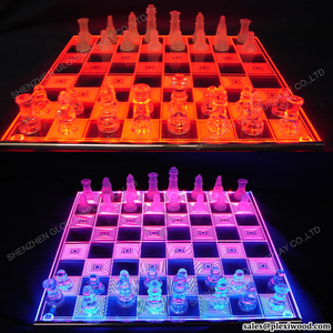 Thiết Kế Mới LED Thắp Sáng Acrylic Ban Cờ Vua Với Pha Lê Bộ Cờ Vua - Product Image 4